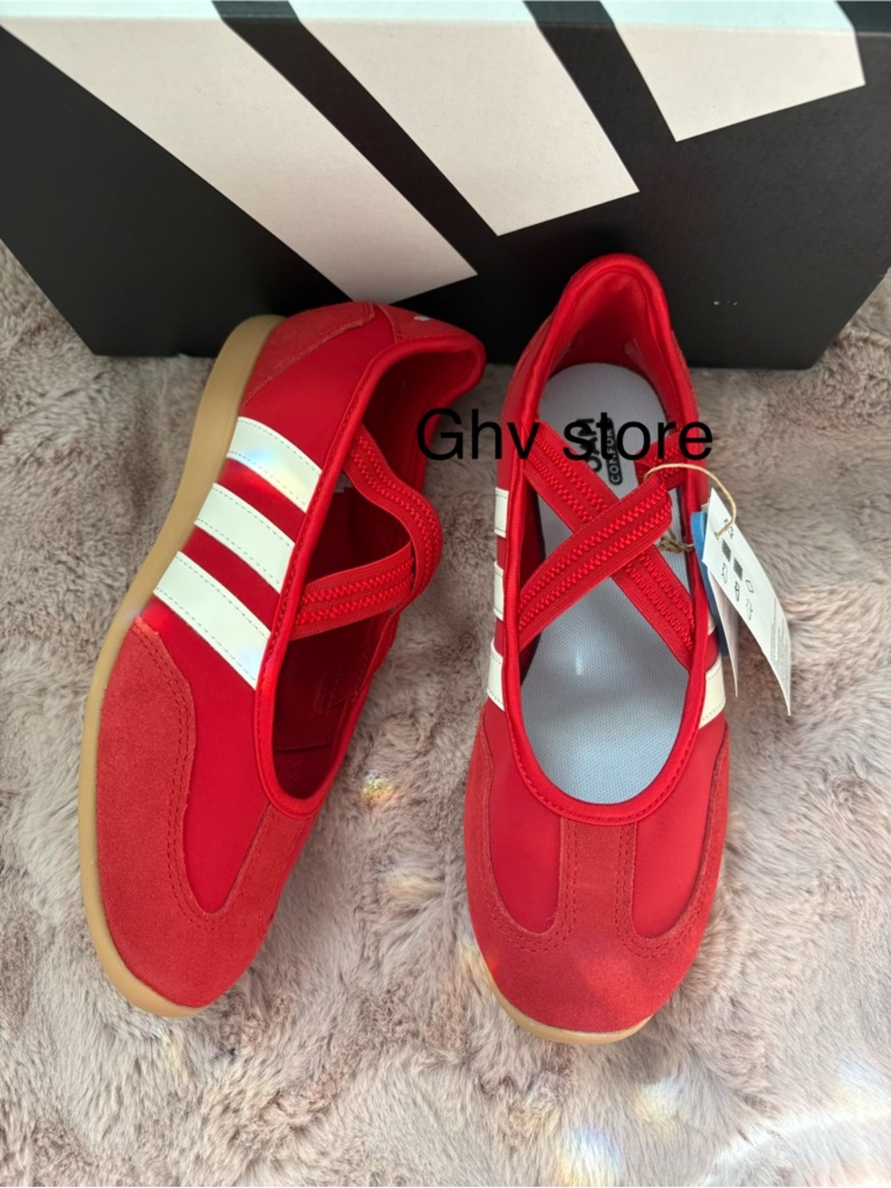 adidas Women's barreda Mary Jane Sneakers with White Stripes - Picture 6 of 6